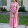 Cotton Printed Kurta with Coordinated Palazzo and Dupatta for Women(L) - Image 2